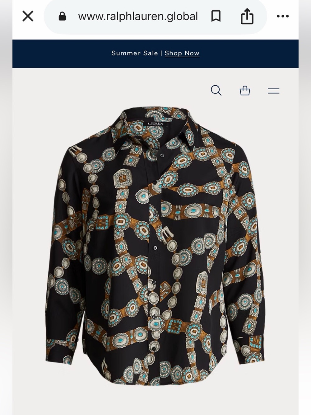 Ralph Lauren Black Chain & Medallion Print Shirt